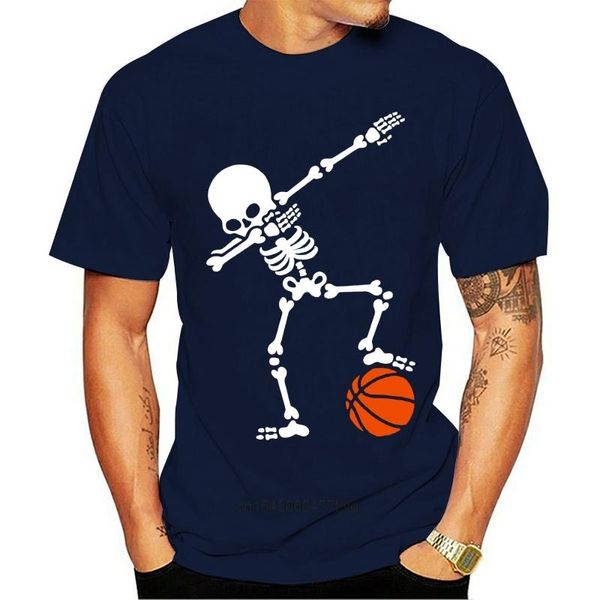 

men's t-shirts leisure o-neck t-shirt dab dabbing skeleton basketball for men male short sleeve homme, White;black