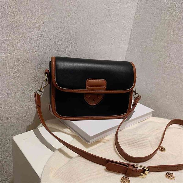 

70% off niche design bag female autumn new sling single shoulder messenger bag style texture contrast color small square purse black friday