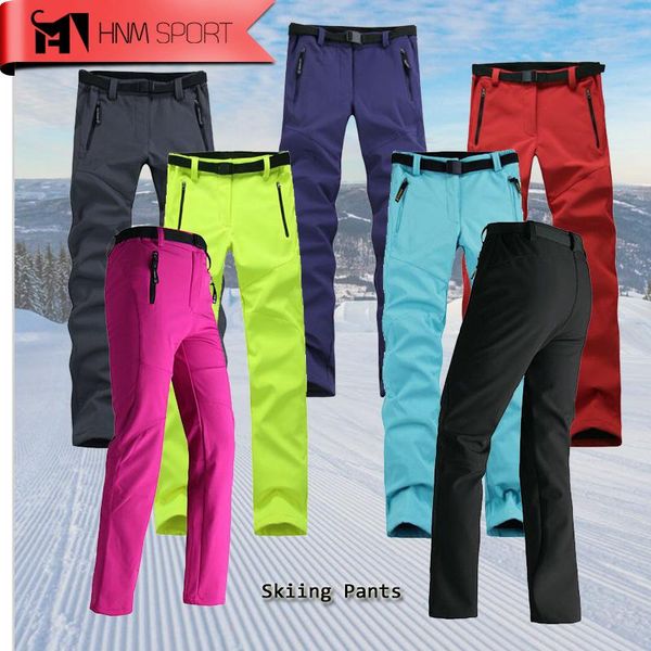 

skiing pants 2021 update women thick warm fleece softshell fishing camping hiking trousers waterproof windproof drop