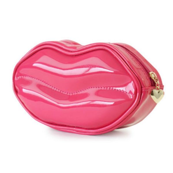 

fashion lips long women cosmetic bag female makeup bags organizer female candy color toiletry bag cute zipper pencil bags