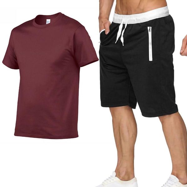 

men's tracksuits cropped sweatshirt men outfit set summer jogger 2-piece two piece cotton sweatsuit shorts short sets, Gray