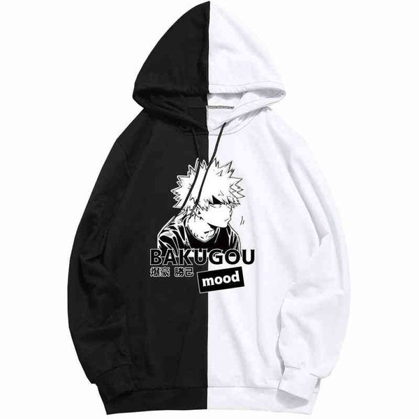 

men my hero academia hoodies bakugou katsuki print fashion pullover harajuku anime sweatshirt 2022 spring clothes patchwork g1214, Black