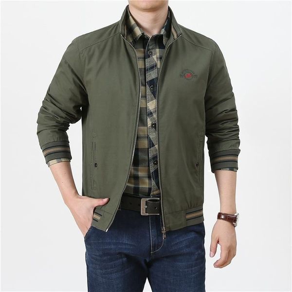 

men's casual shirts jacket coat autumn 2021 cotton business black stand collar, White;black
