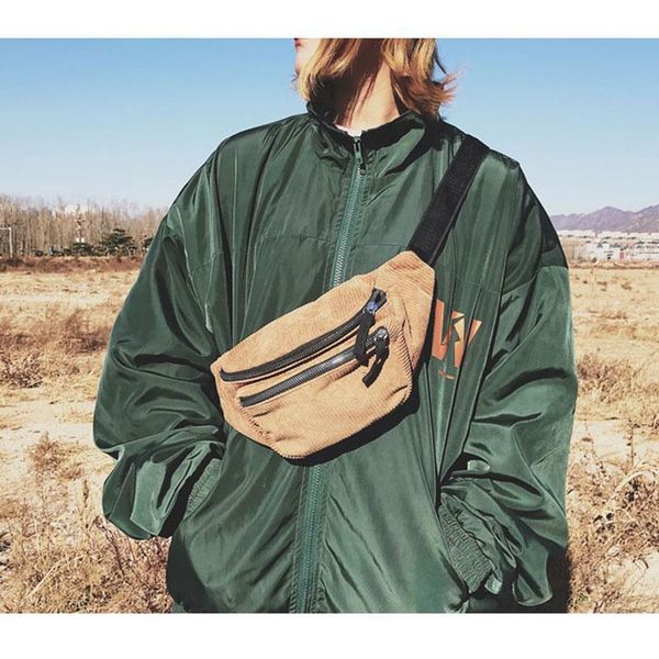 

canvas waist bag zipper chest bag street sport casuale fanny pack girl boy waist belt bags fashion phone waist pack b90