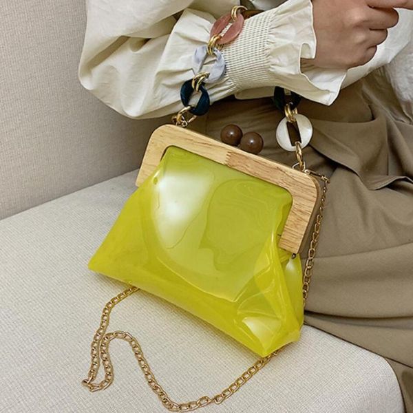 

shoulder jelly new chain 2021 summer pvc messenger women's travel transparent designer bag bag tote handbag hempw