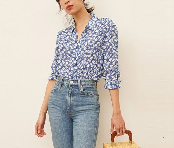 

2021 shirt rayon summer new clothing blouse women 1cbp, White