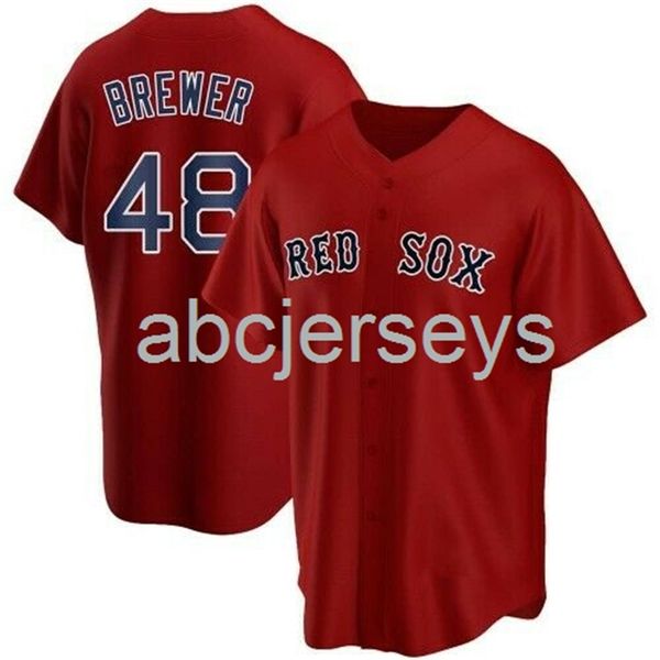

colten brewer #48 red aop baseball jersey xs-6xl, Black