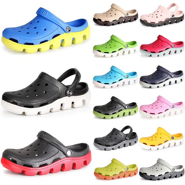

hole shoes women summer home slippers candy color garden drifting scenic fashion sandals 2021 new beach trendy breathable men's couple, Black