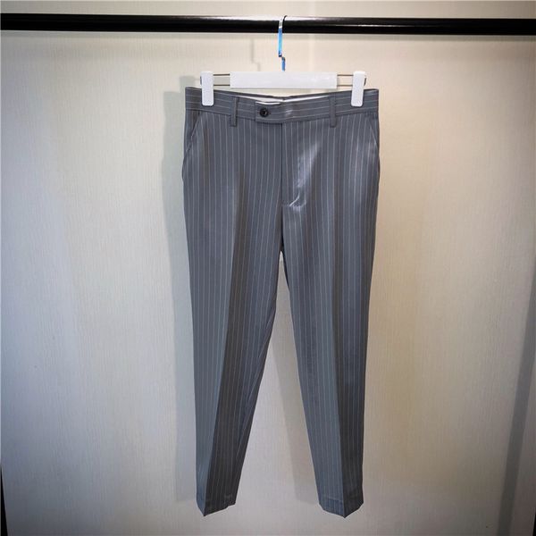 

2021 new suit men casual spring summer fine pantalon solid homme all game ed in pants igb3, Black