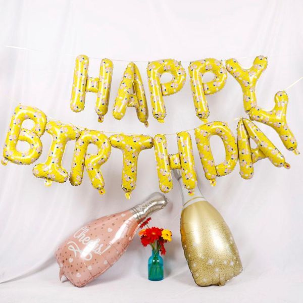 

party decoration happy birthday balloon air letters alphabe rose gold foil balloons decorations kids toy globos baloon