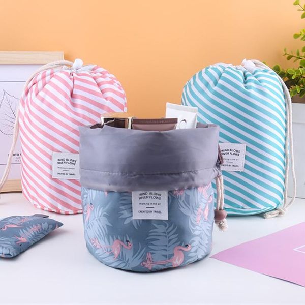 

storage bags oxford makeup travel large capacity organizer bag cylinder wash cosmetic multi-function drawstring