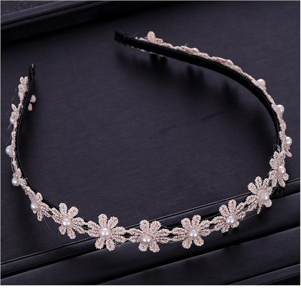 

new pearl hair band girls flower headband wedding hair accessories ladiesbeige headband handmade tiara hair accessori qylpnf, Silver