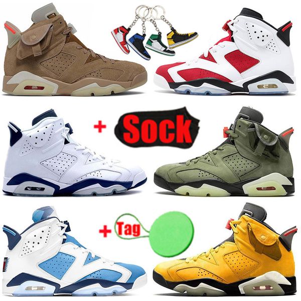

original 2021 unc basketball shoes jumpman 6 6s vi british khaki singles day carmine travis cactus jack floral smoke grey sports sneakers me