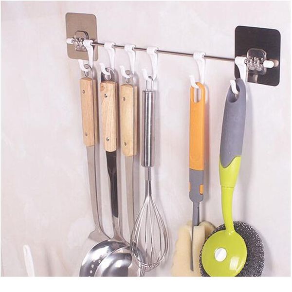 

strong suction cup hook strong sticky 6 hooks up wall rails towel shelf rack hooks hanger kitchen cupboard stor jllacj
