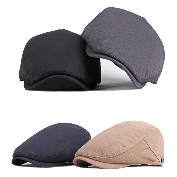 

berets adjustable men spring autumn sun sboy hats classic western caps breathable beret hat flat brim cap, Blue;gray