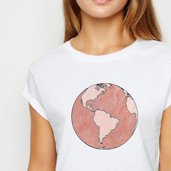 

vogue scenery maps t shirt women oversize spring summer ropa mujer tshirt creative persionalized tee shirt round collar t shirts, White