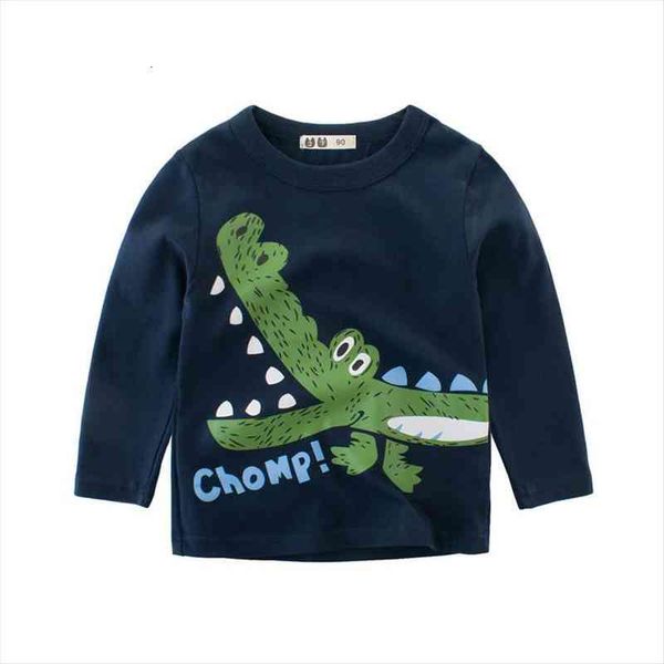 

spring childrens clothing child mother baby shirt cotton dinosaur style boy long sleeved t, Blue
