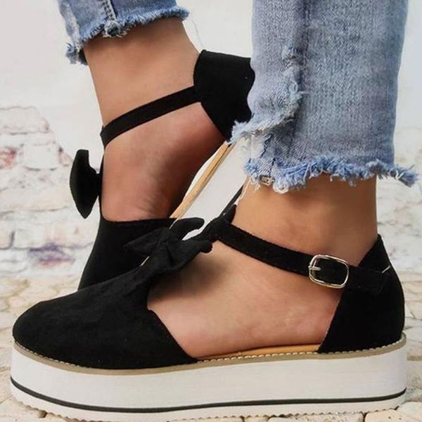 

2021 for dropship large size 43 leisure summer fashion flat platform sweet t-strap sandals shoes women, Black