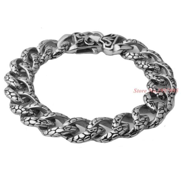 

link, chain wholesale jewelry men women bracelet cuban links & chains stainless steel for bangle accessory 14mm wide 8.66", Black