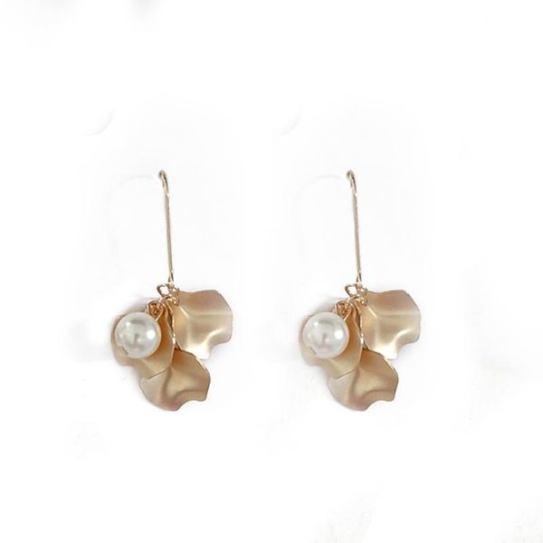 

korea ins fashion tassel flower simulated pearl earrings 2021 new women wedding party dangle earrings jewelry decor, Silver