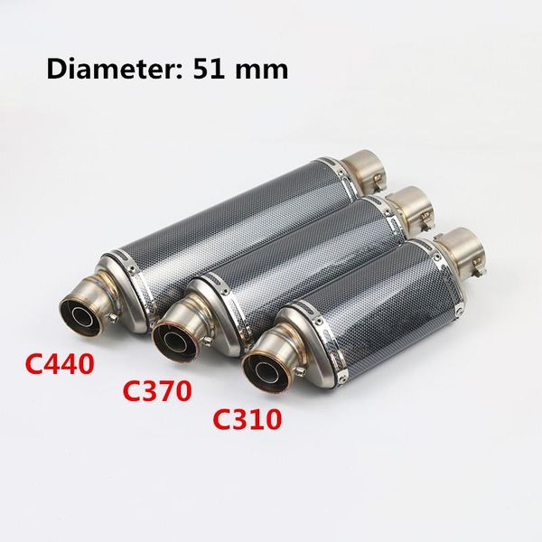

38mm-51mm motorcycle exhaust muffler pipe db killer system for 310mm 370mm 440mm length baffler pipe