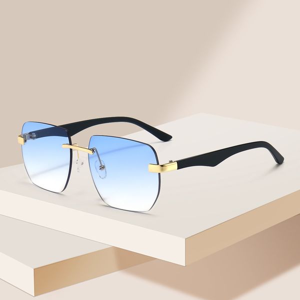 

luxury designer women mens sunglasses resin lens full frame sun glasses anti uv400 rimless jc58121, White;black