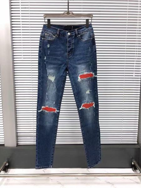 

men's jeans sr08422 fashion 2021 runway luxury european design party style clothing, Blue