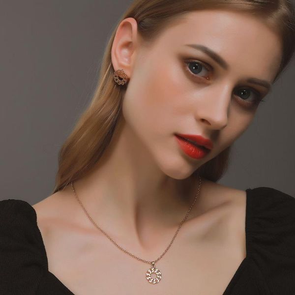 

earrings & necklace europe and the united states selling set of jewelry cold wind simple three-dimensional chain, Silver