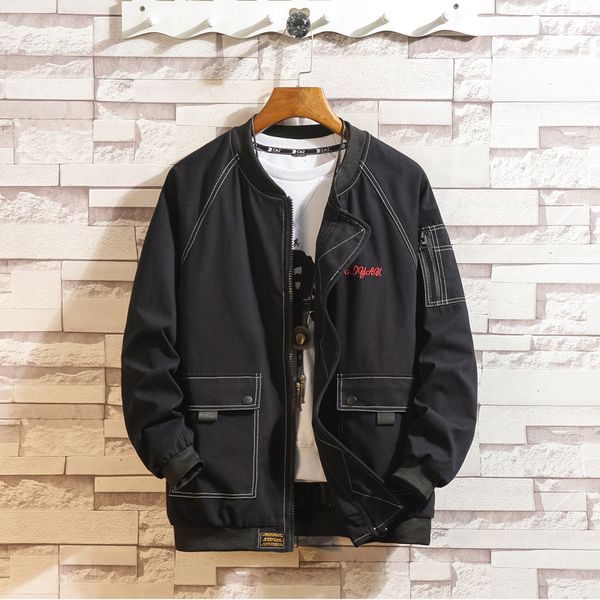 

2021 fashion spring autumn new casual jacket mens japanese streetwear designer clothes plus oversize 5xl dp7q, Black