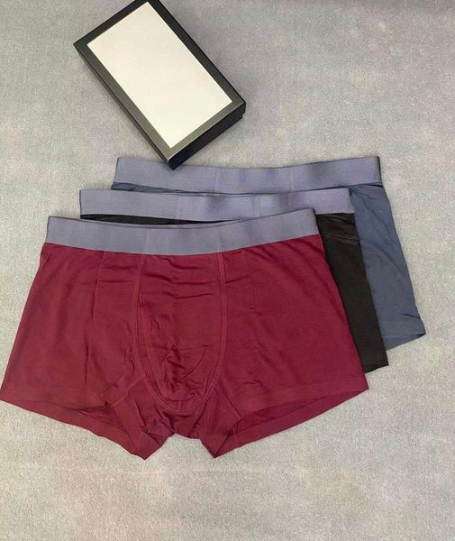 

3pcs fashion classic underpants men boxers luxury breathable men's underwear quick dry premium comfort senior hard g0106., Black;white