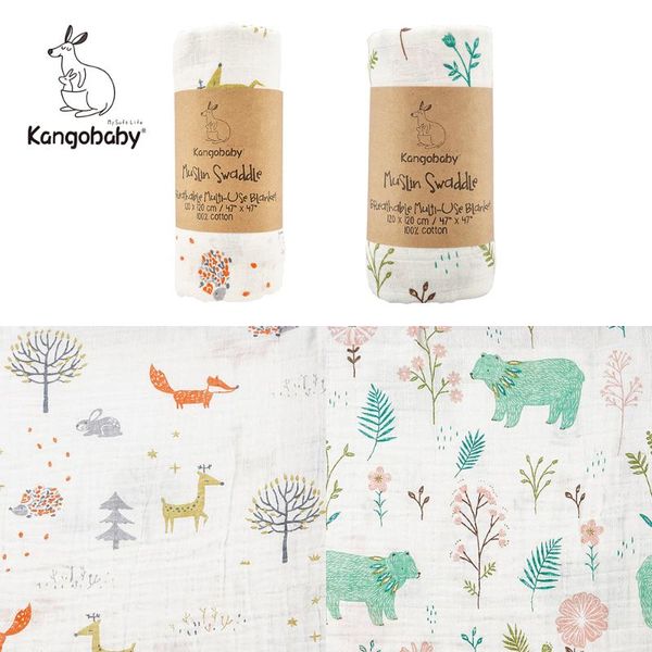 

blankets & swaddling kangobaby #my soft life# 2pcs pack 100% cotton baby muslin swaddles born stroller cover bath gauze infant wrap