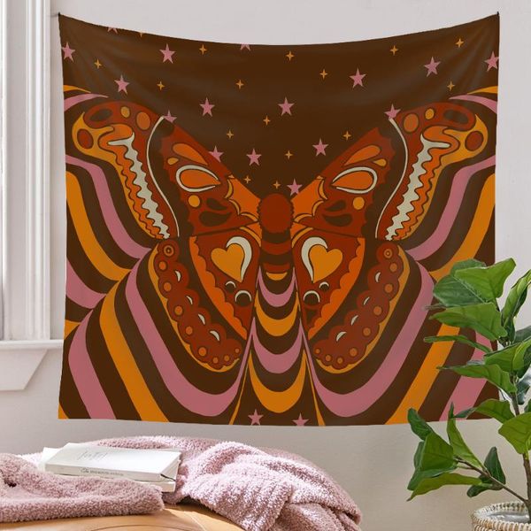 

tapestries vintage tapestry hanging butterfly wall decor cloth flower woman retro covering