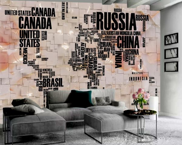 

simple letter mural 3d wallpaper 3d european style wallpaper hd digital printing moisture-proof 3d wallpaper