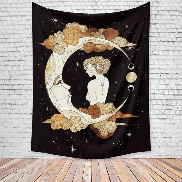 

painting moon tapestry home decoration background cloth wall