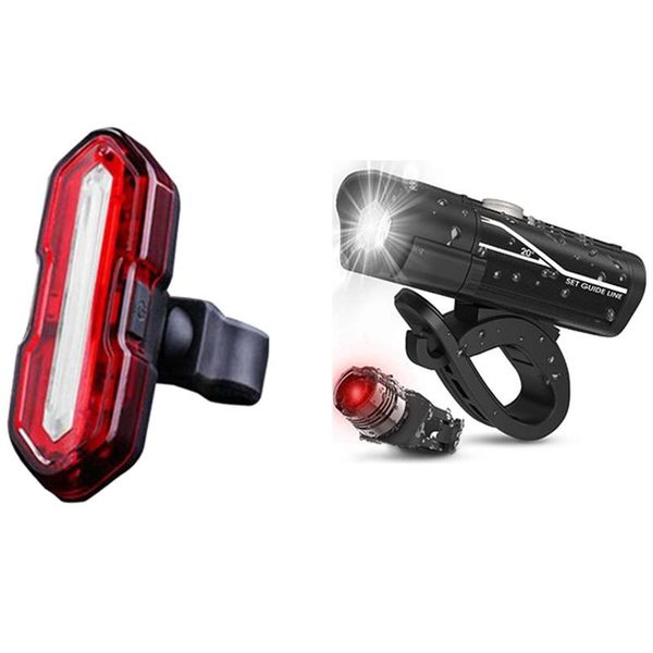 

bike lights tail light usb rechargeable led bicycle rear with front and gem set