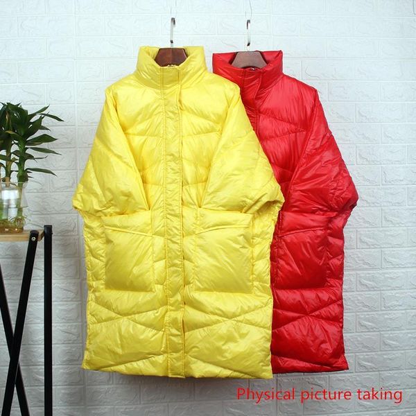 

kpop korean outerwear star down jacket parka women's winter jacket large size down coat women's elegant warm ok1221, Black