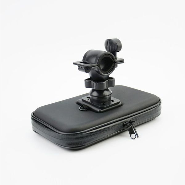 

car & truck racks waterproof bike phone mount holder pouch 360 degrees rotation stand case - size m(black)