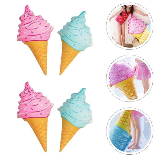

life vest & buoy 4pcs inflatable ice cream cones set pvc novel giant