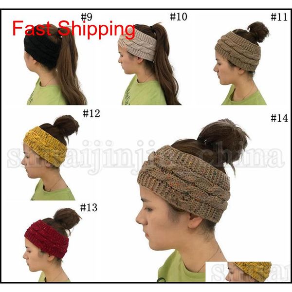 

knitted headband 14 colors colorful confetti winter warm cable knit earflaps cap hair band twist headbands qylgca luckyhat, Silver