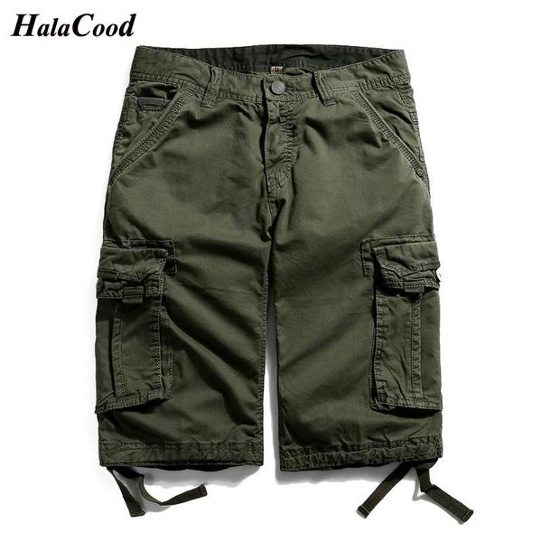 

men's shorts summer cotton casual five-point multi-pocket overalls european and american outdoor large size, White;black