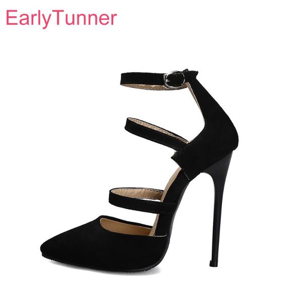 

dress shoes 2021 summer brand black apricot women sandals gladiator high heel lady party ei768 plus big size  43 48