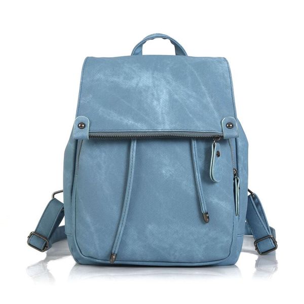 

outdoor bags pu leather retro wind candy color backpack women's
