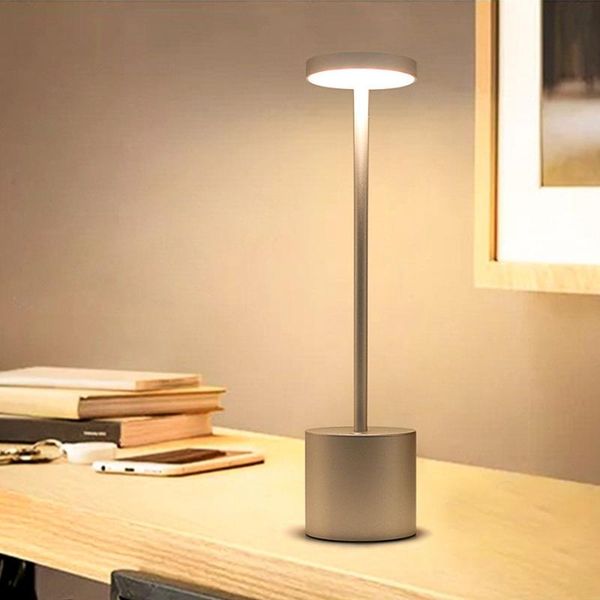 

touch sensor cordless desk table lamp modern bar restaurant dinner light led rechargeable pub office lamps