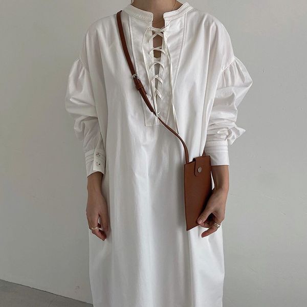 

new 2021 reversible japanese long sleeve shirt elegant women's office wear lace autumn casual large maxi p e0yt, Black;gray