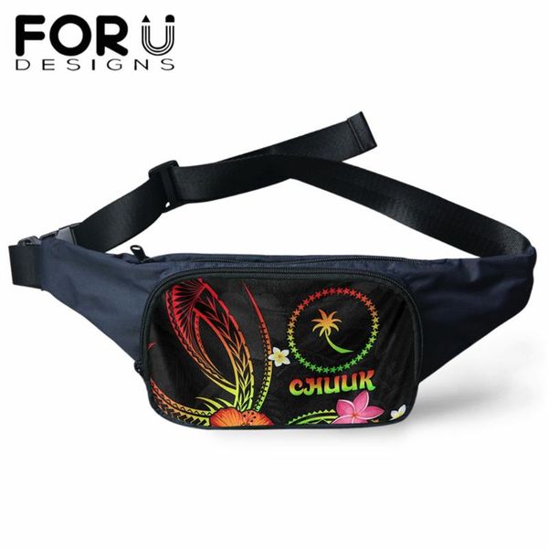 

forudesigns waist bag female belt new brand fashion chuuk states polynesian hawaii flower pattern fanny pack ladies waist pack