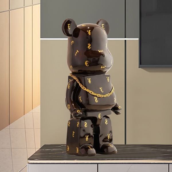 

large net red ornaments light luxury living room tv cabinet floor violence bear piggy bank opening gifts wealth