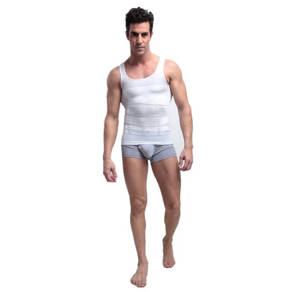 

men's body shapers shaper slimming undershirt compression vests fat burner shirt waist back support belly corset, Black;brown
