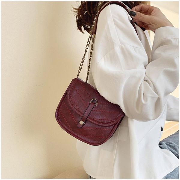 

elegant solid women pu leather chain shoulder messenger shoulder handbags pu leather female crossbody bags