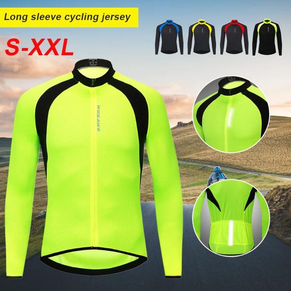 

racing jackets cycling jersey long sleeves bike bicycle shirt with 3 pockets quick-drying sweat-wicking sports, Black;red