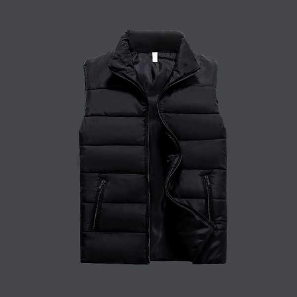 

cotton clothing autumn and winter warm cotton vest men's handsome large thickened coat, Black